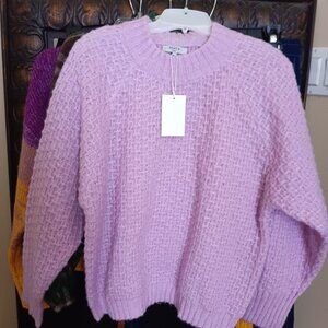 FRNCH Women's Lavender Acrylic Woven Sweater